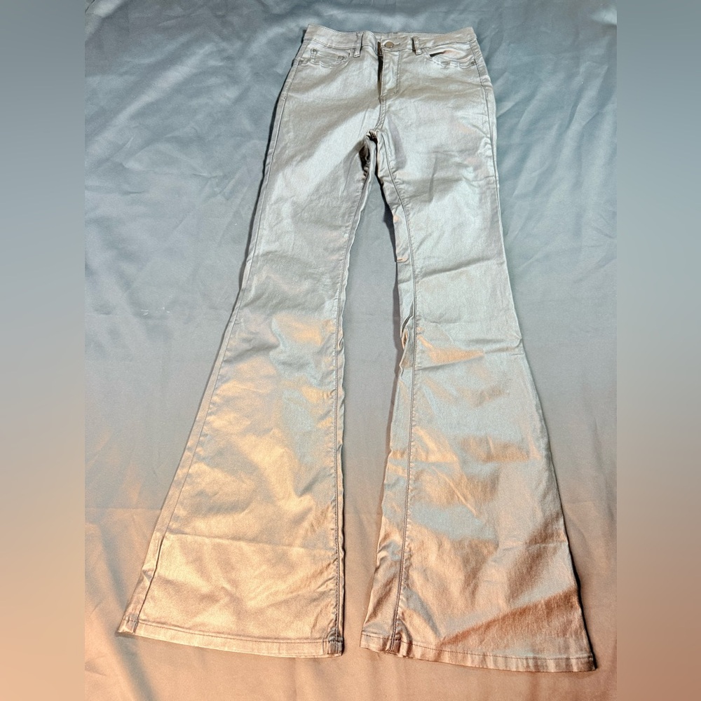 Flared pants Apperloth A High Waist Faux Leather Skinny Pants